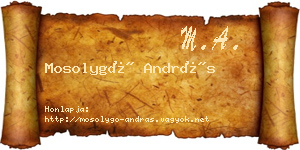 Mosolygó András névjegykártya